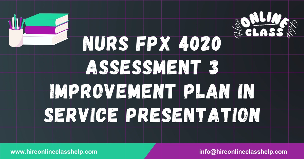 NURS FPX 4020 Assessment 3 Improvement Plan in Service Presentation