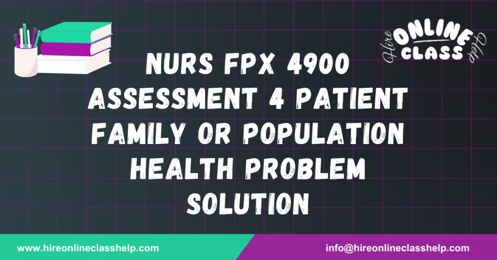 NURS FPX 4900 Assessment 4 Patient Family or Population Health Problem Solution