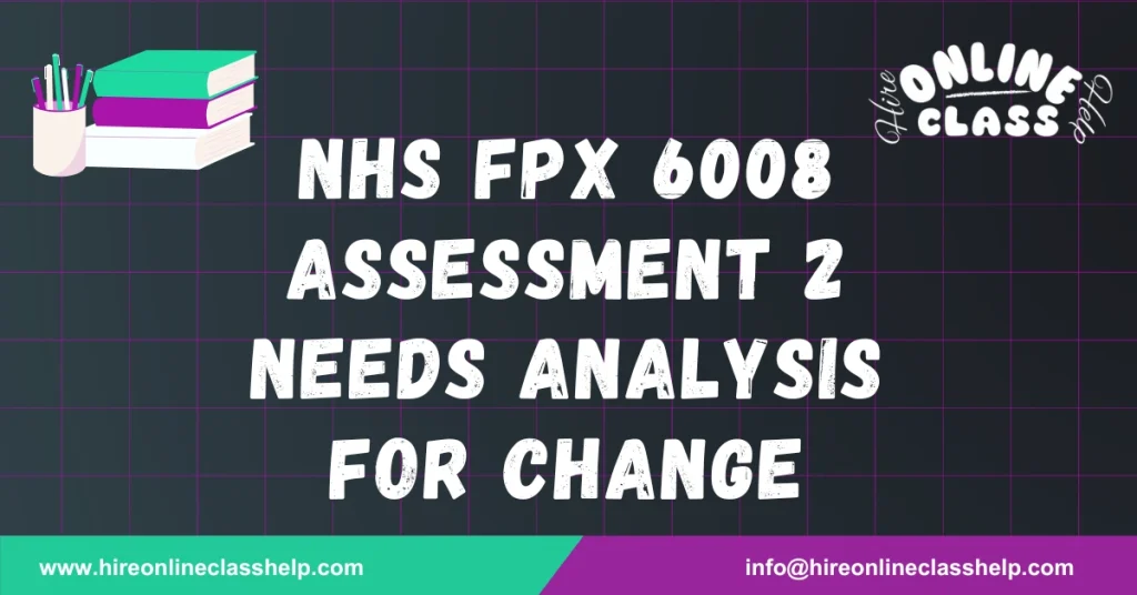 NHS FPX 6008 Assessment 2 Needs Analysis for Change