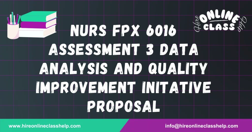 NURS FPX 6016 Assessment 3 Data Analysis and Quality Improvement Initative Proposal