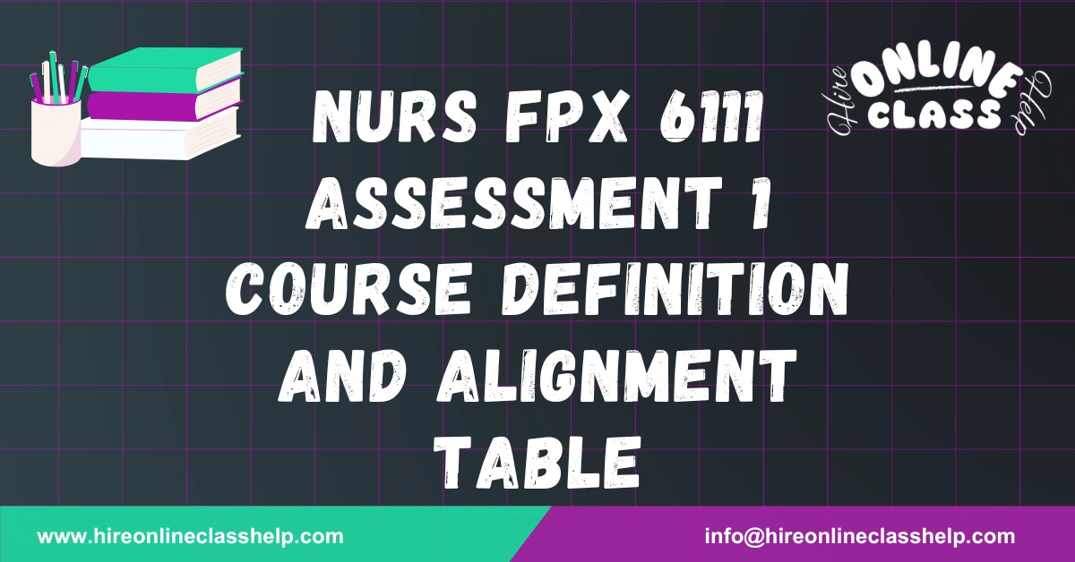 NURS FPX 6111 Assessment 1 Course Definition and Alignment Table