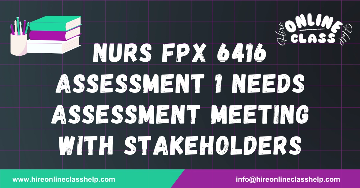 NURS FPX 6416 Assessment 1 Needs Assessment Meeting with Stakeholders