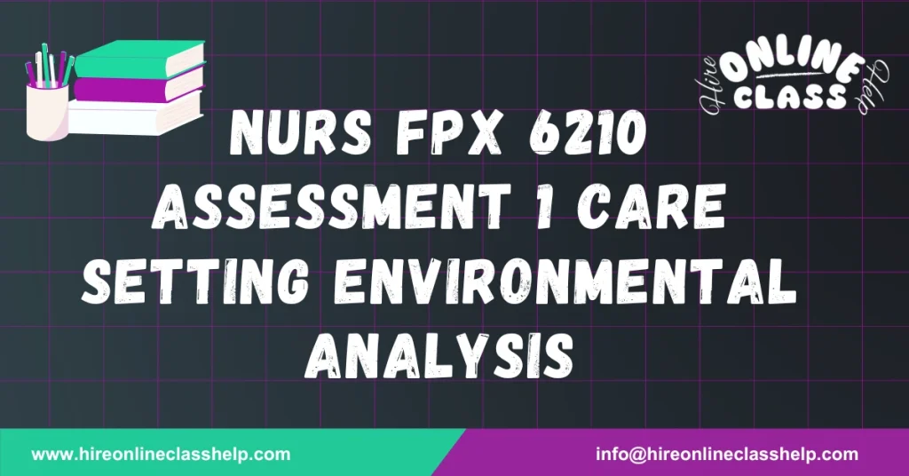 NURS FPX 6210 Assessment 1 Care Setting Environmental Analysis