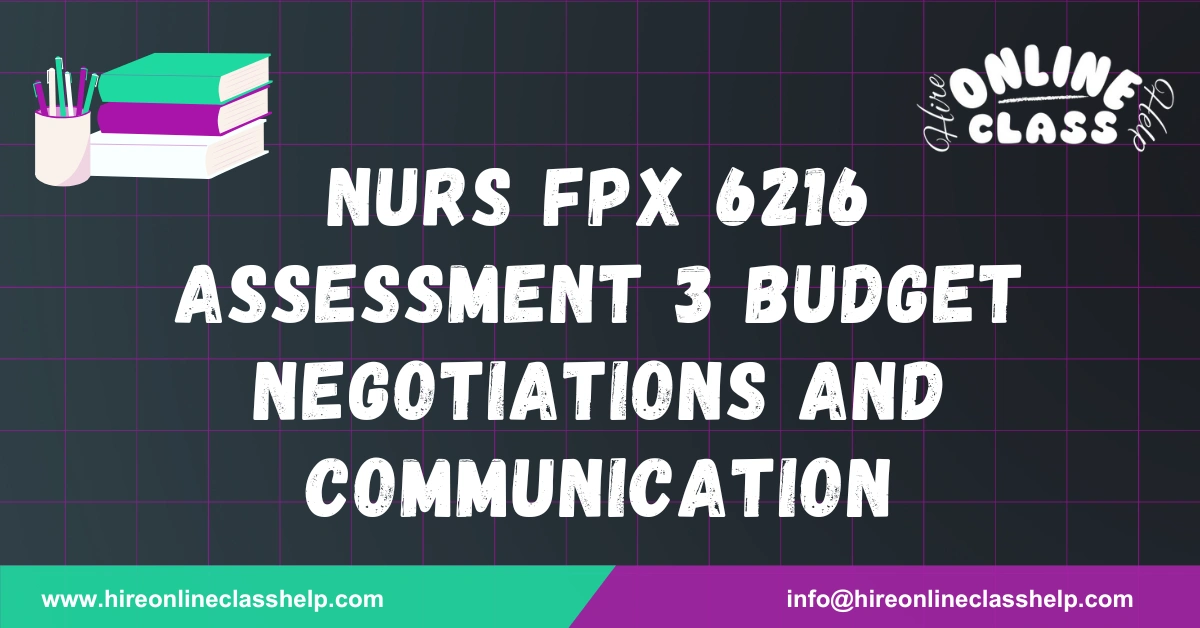 NURS FPX 6216 Assessment 3 Budget Negotiations and Communication