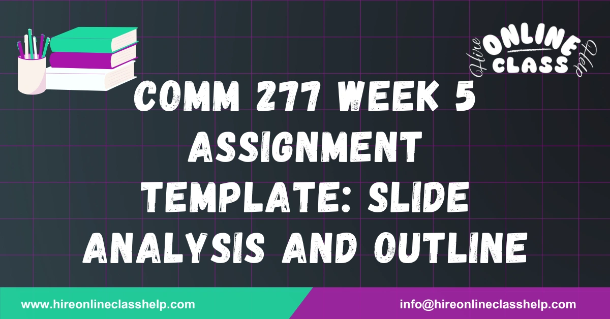 COMM 277 Week 5 Assignment Template: Slide Analysis and Outline