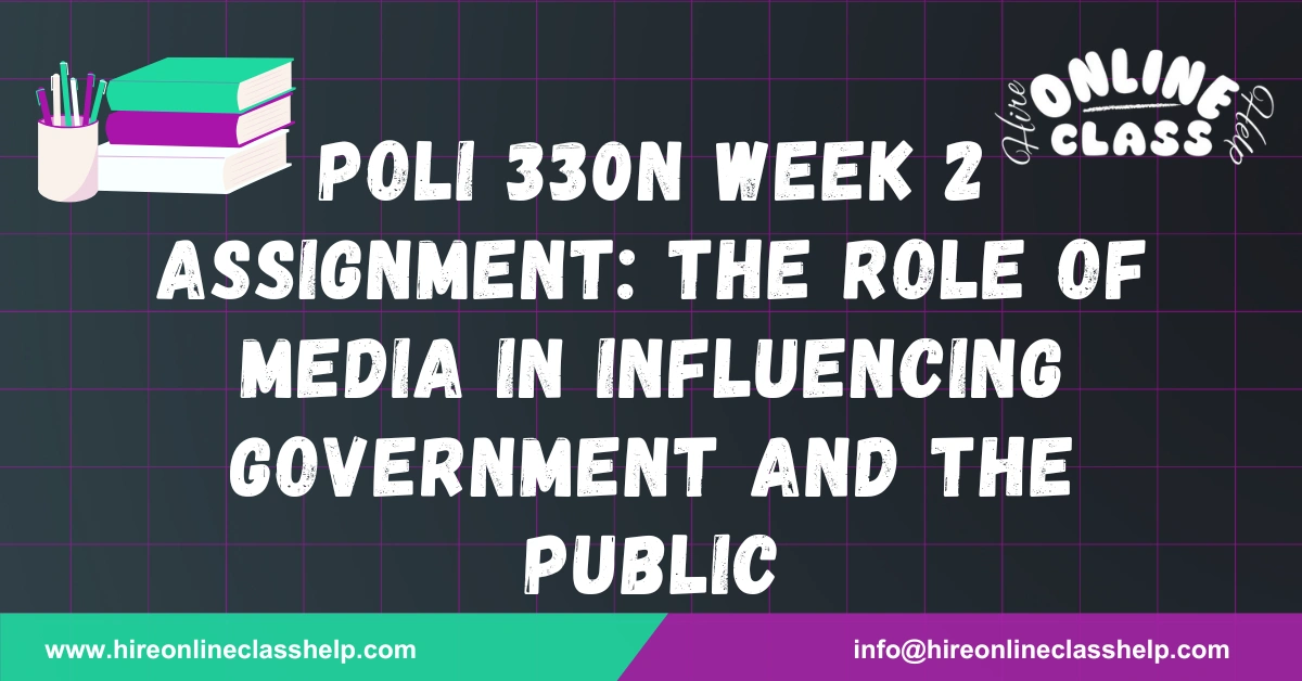 POLI 330N Week 2 Assignment: The Role of Media in Influencing Government and the Public