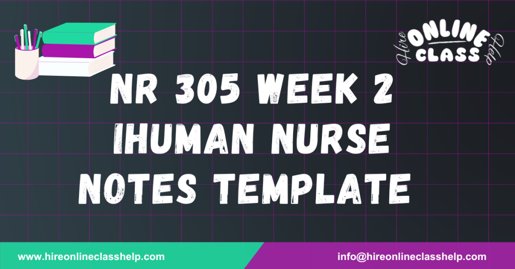 NR 305 Week 2 iHuman Nurse Notes Template