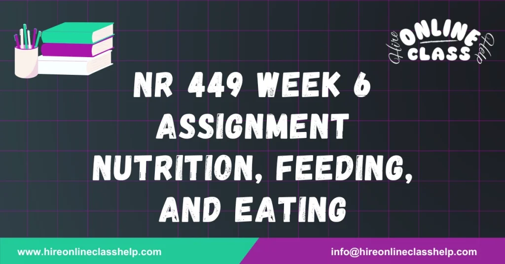 NR 449 Week 6 Assignment Nutrition, Feeding, and Eating