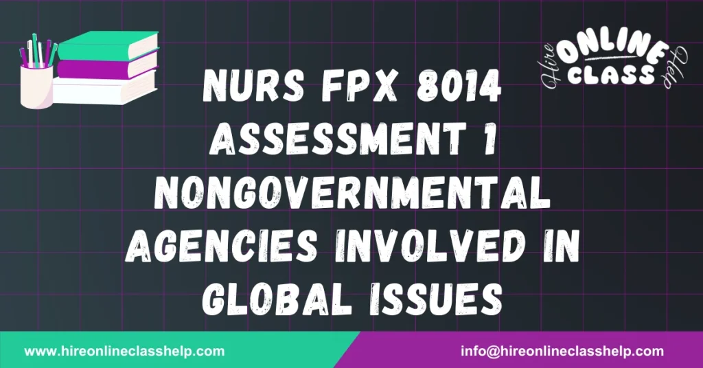 NURS FPX 8014 Assessment 1 Nongovernmental Agencies Involved in Global Issues