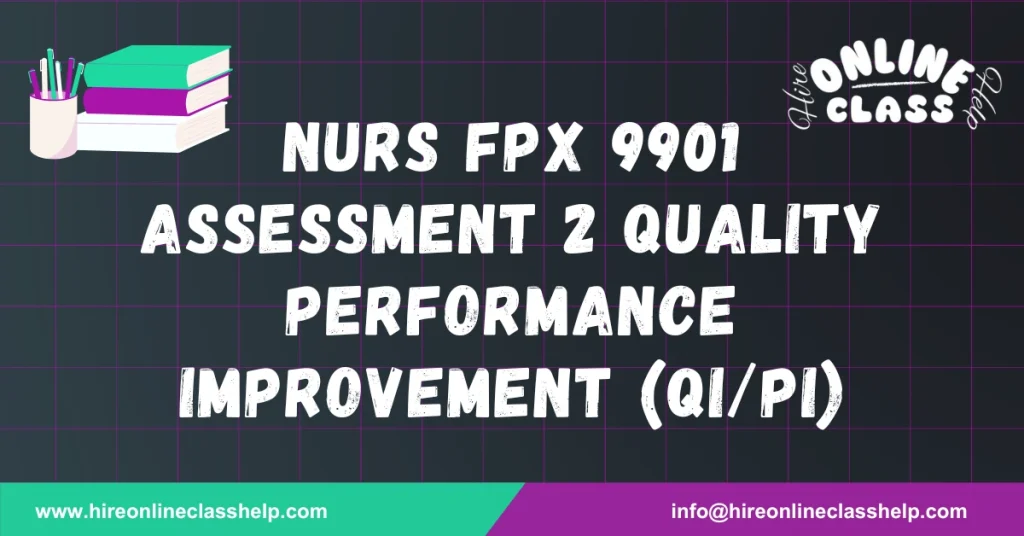 NURS FPX 9901 Assessment 2 Quality Performance Improvement (QI/PI)