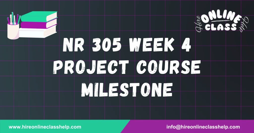 NR 305 Week 4 Project Course Milestone