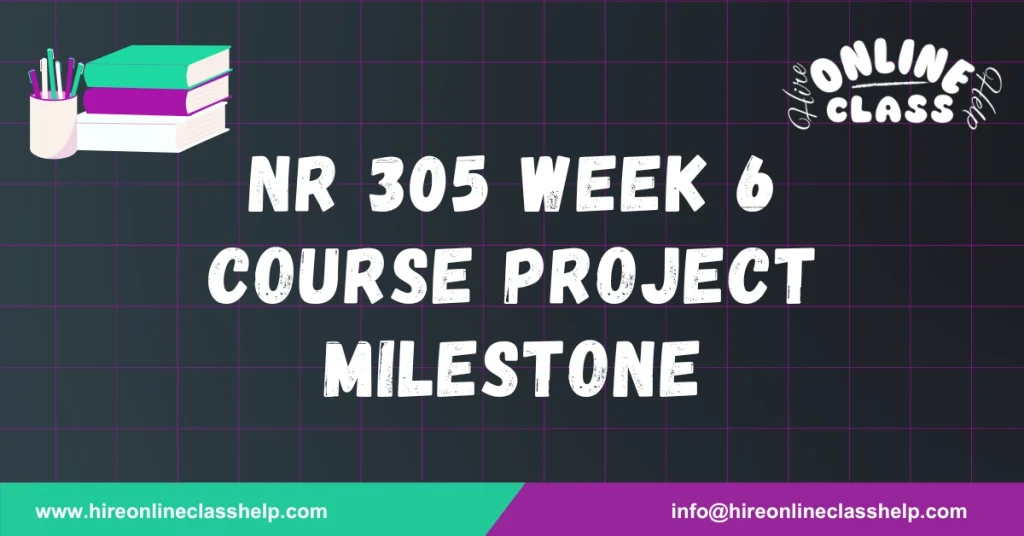 NR 305 Week 6 Course Project Milestone