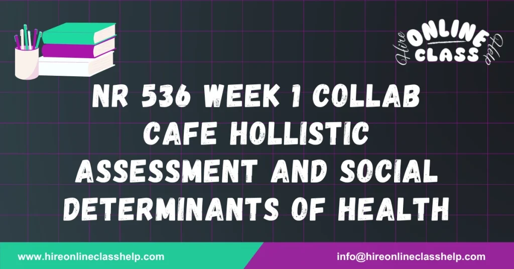 NR 536 Week 1 Collab Cafe Hollistic Assessment and Social Determinants of Health