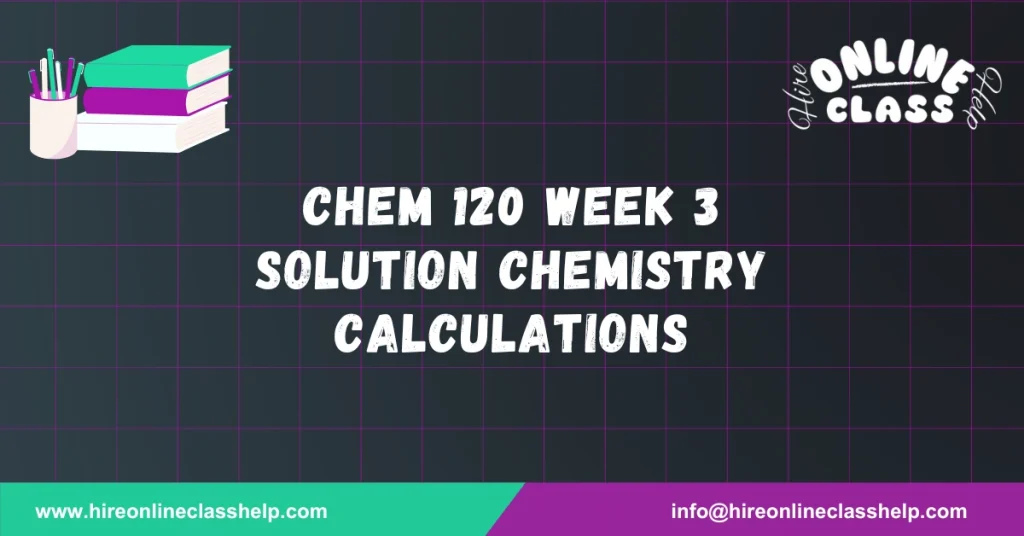 CHEM 120 Week 3 Solution Chemistry Calculations