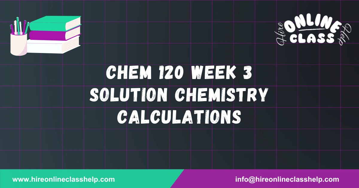 CHEM 120 Week 3 Solution Chemistry Calculations