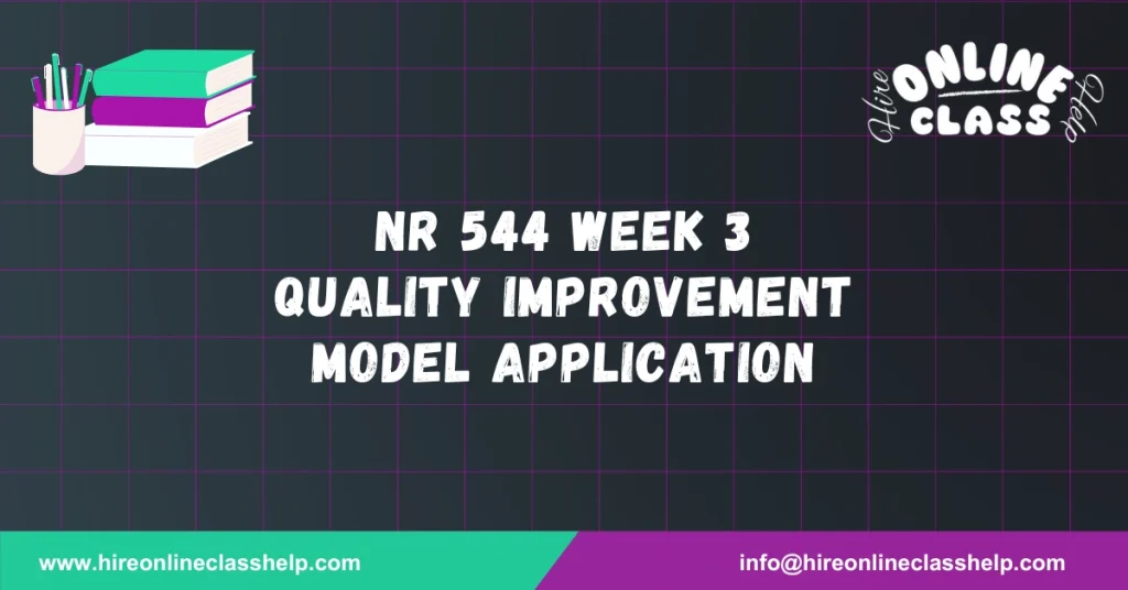 NR 544 Week 3 Quality Improvement Model Application