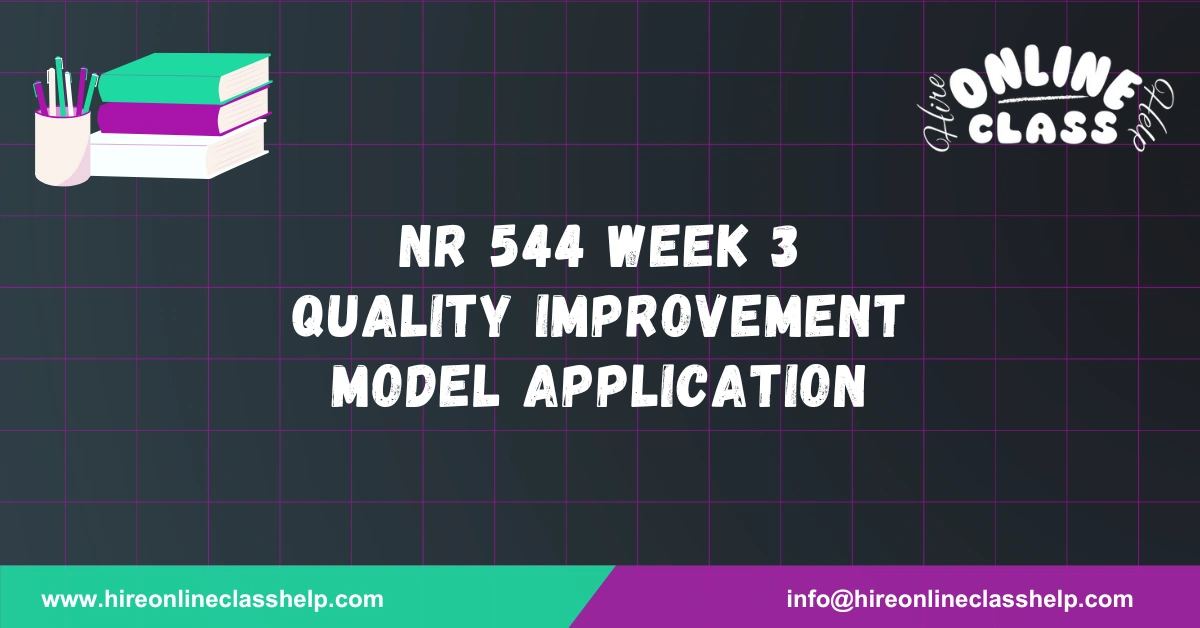 NR 544 Week 3 Quality Improvement Model Application