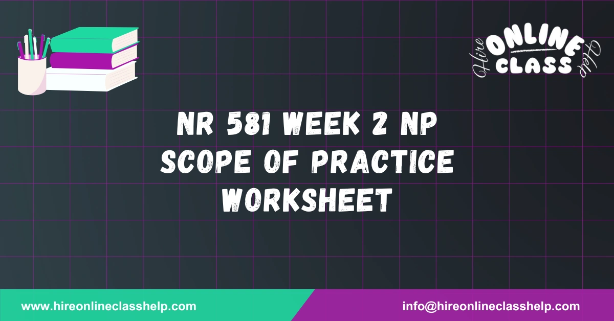 NR 581 Week 2 NP Scope of Practice Worksheet