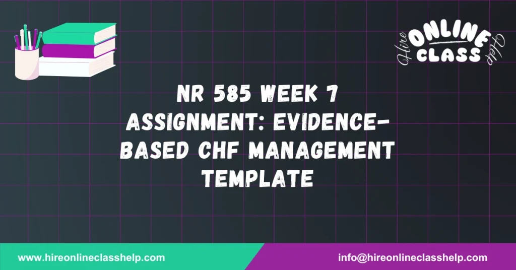 NR 585 Week 7 Assignment: Evidence-Based CHF Management Template