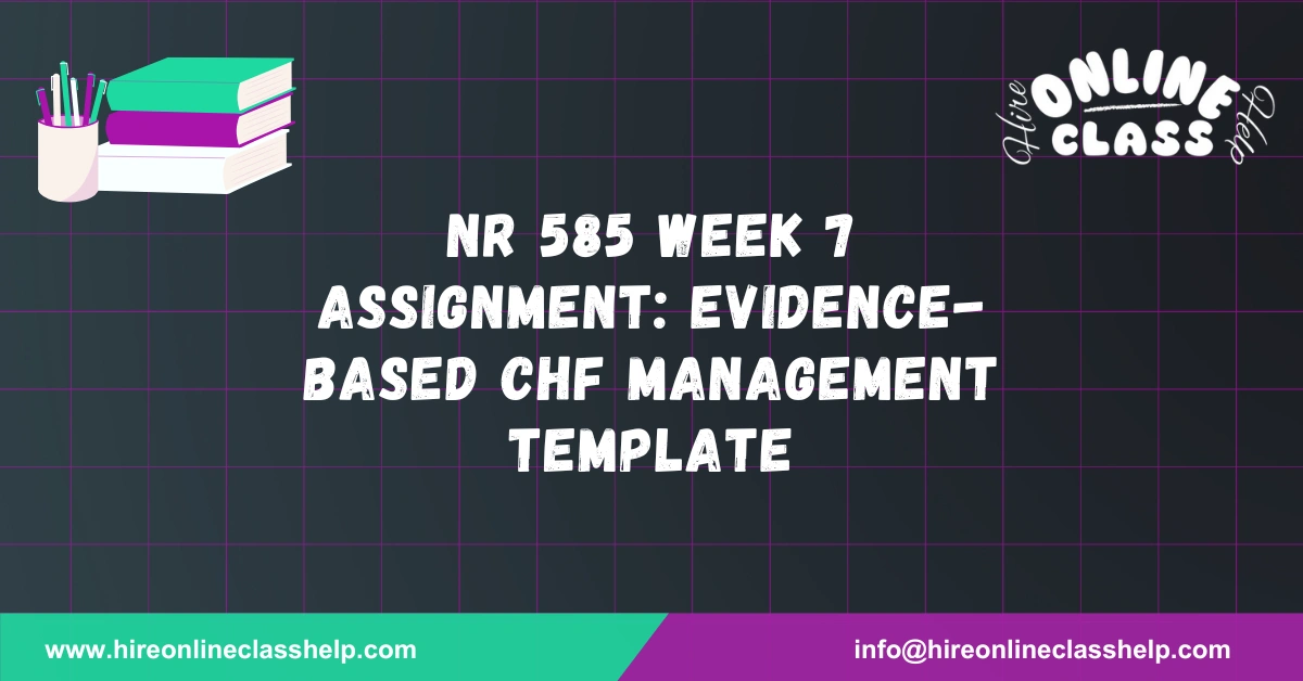 NR 585 Week 7 Assignment: Evidence-Based CHF Management Template