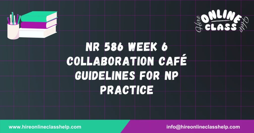 NR 586 Week 6 Collaboration Café Guidelines for NP Practice