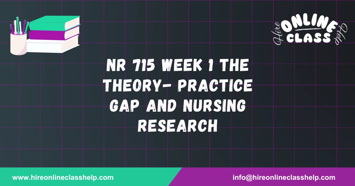NR 715 Week 1 The Theory- Practice Gap and Nursing Research