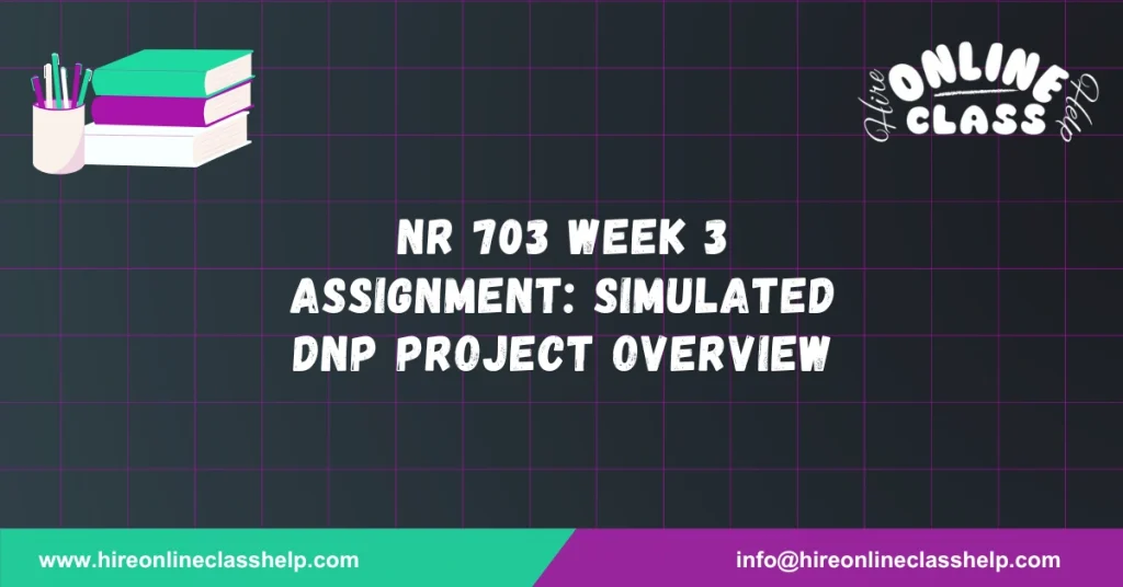 NR 703 Week 3 Assignment: Simulated DNP Project Overview