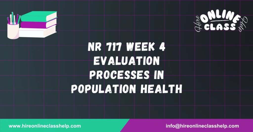 NR 717 Week 4 Evaluation Processes in Population Health