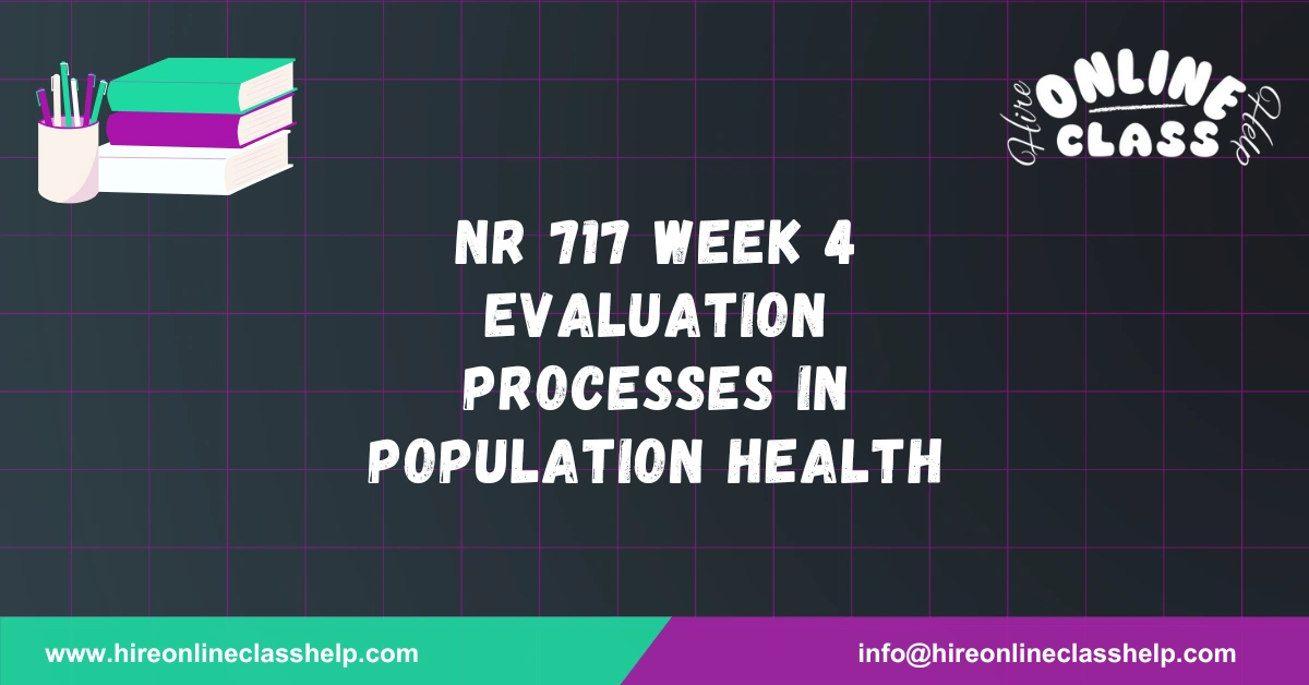 NR 717 Week 4 Evaluation Processes in Population Health