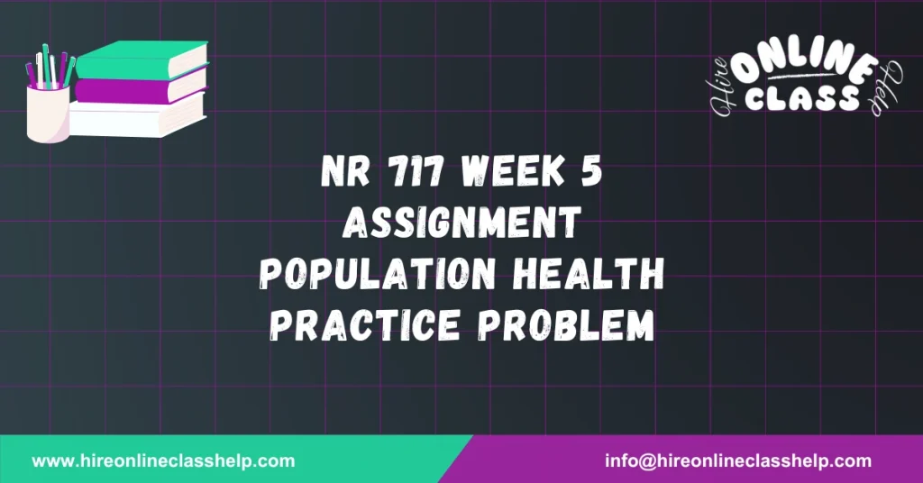 NR 717 Week 5 Assignment Population Health Practice Problem