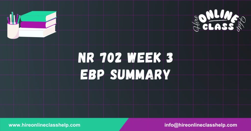 NR 702 Week 3 EBP Summary