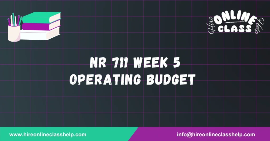 NR 711 Week 5 Operating Budget