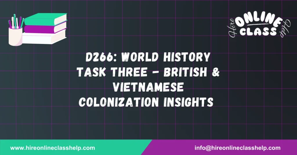 D266: World History Task Three - British & Vietnamese Colonization Insights