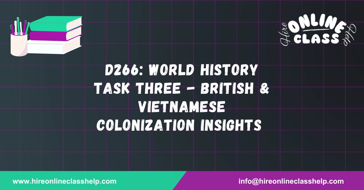 D266: World History Task Three - British & Vietnamese Colonization Insights