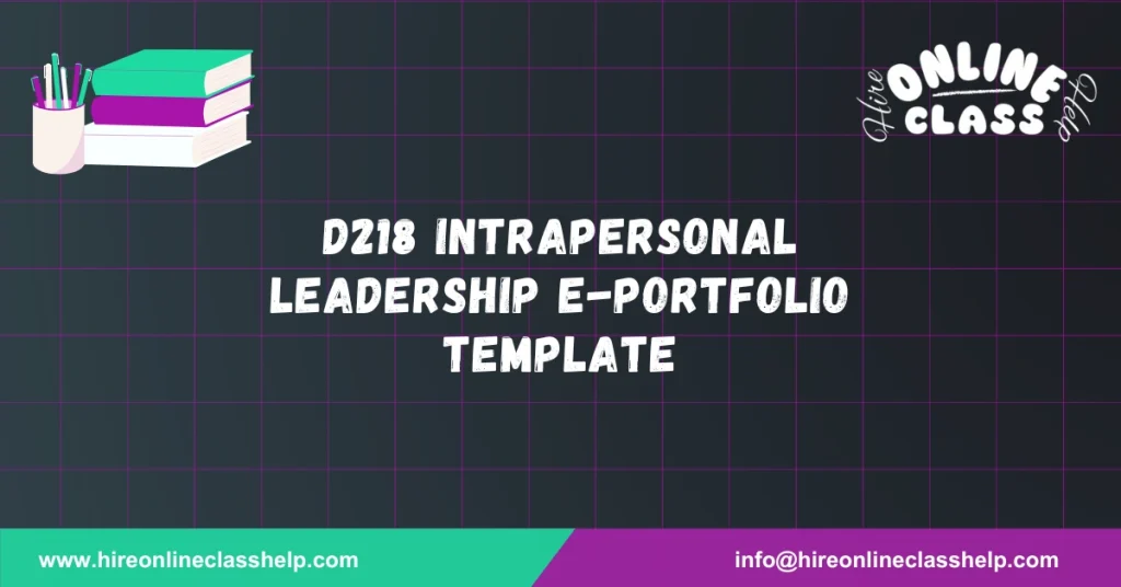 D218 Intrapersonal Leadership E-Portfolio Template