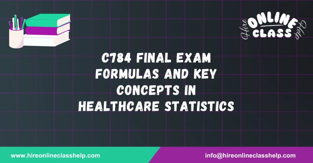 C784 Final Exam Formulas and Key Concepts in Healthcare Statistics