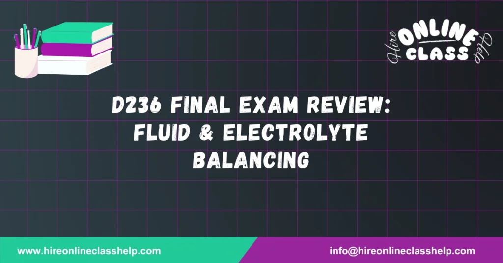D236 Final Exam Review: Fluid & Electrolyte Balancing