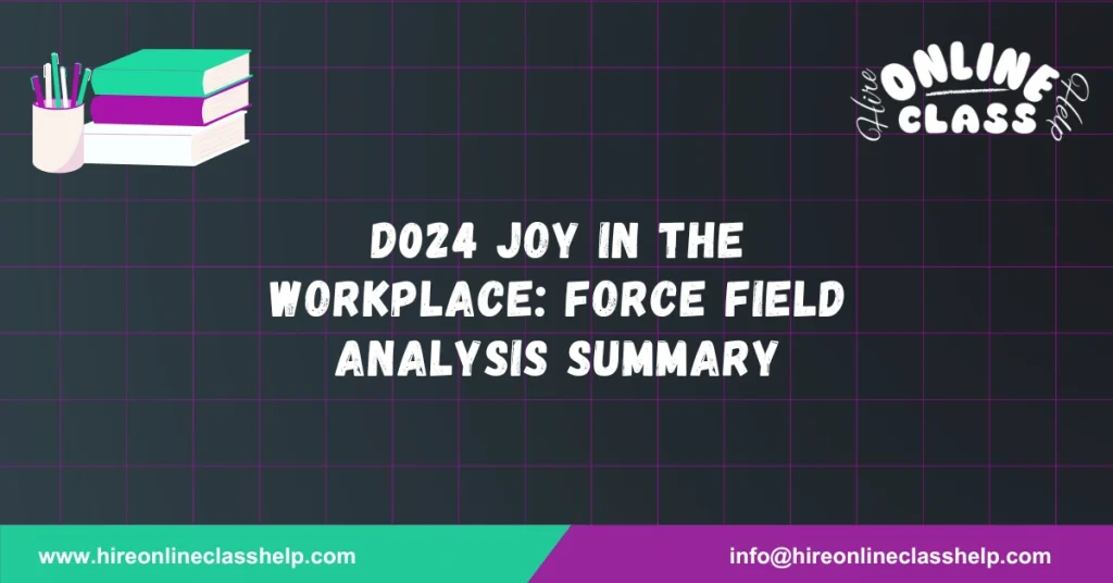 D024 Joy in the Workplace: Force Field Analysis Summary
