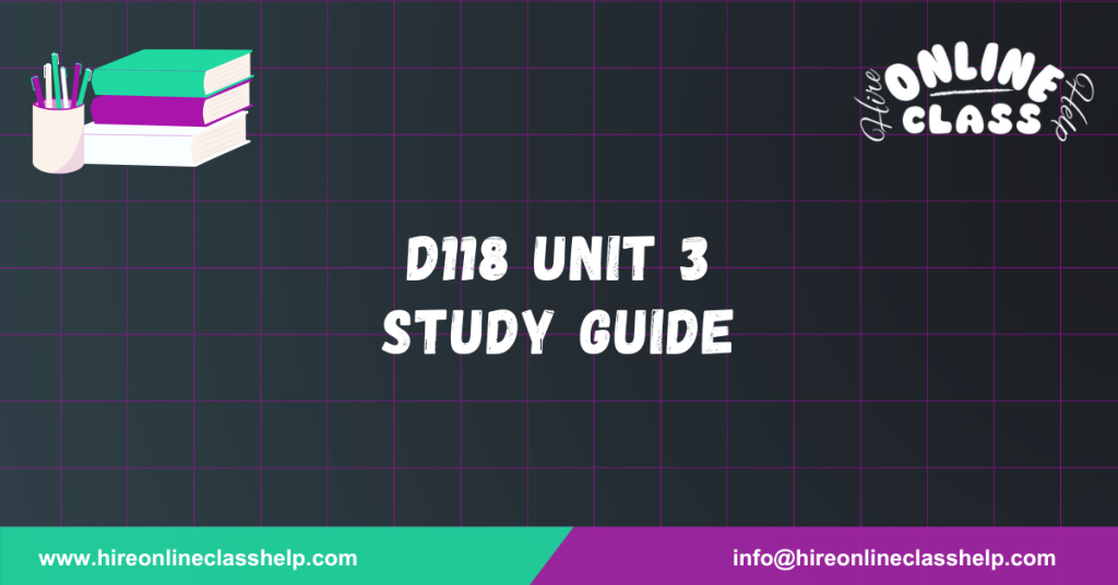 D118 Unit 3 Study Guide