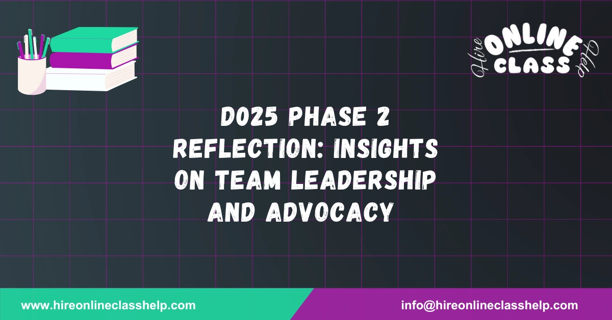 D025 Phase 2 Reflection: Insights on Team Leadership and Advocacy