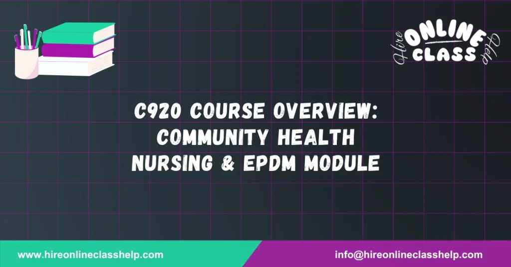 C920 Course Overview: Community Health Nursing & EPDM Module