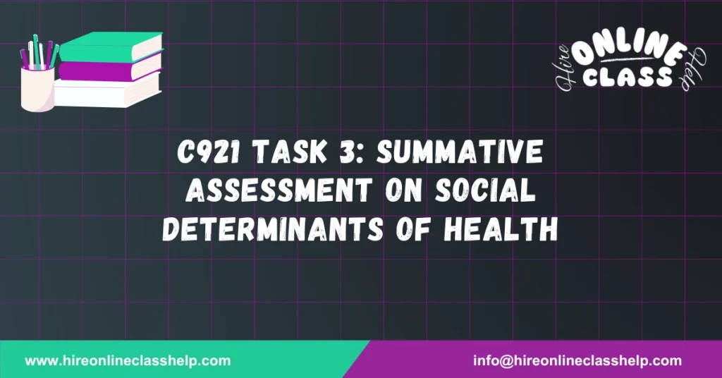 C921 Task 3: Summative Assessment on Social Determinants of Health