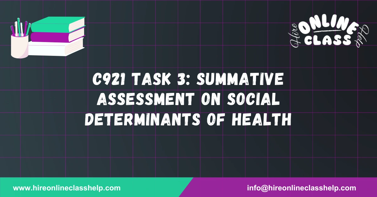 C921 Task 3: Summative Assessment on Social Determinants of Health