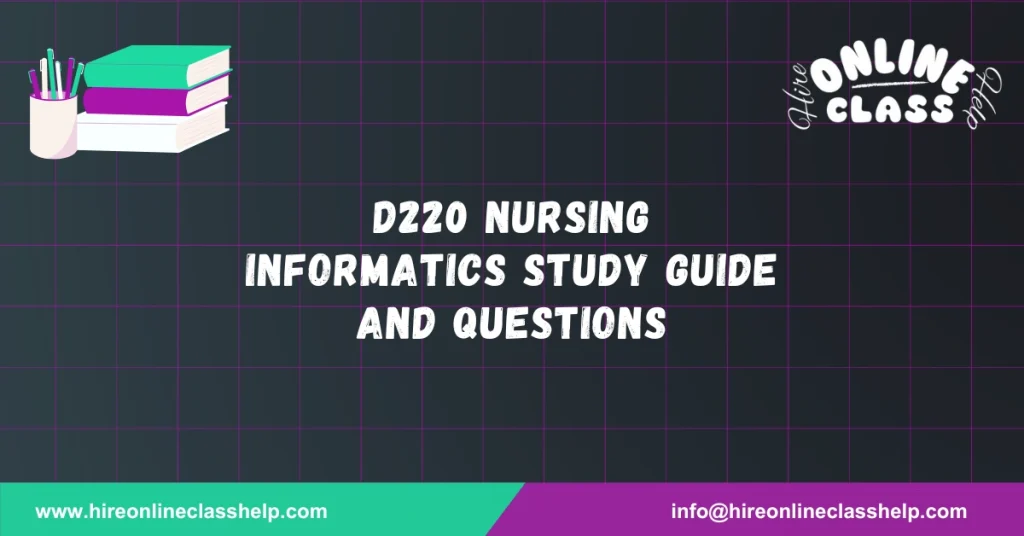 D220 Nursing Informatics Study Guide and Questions