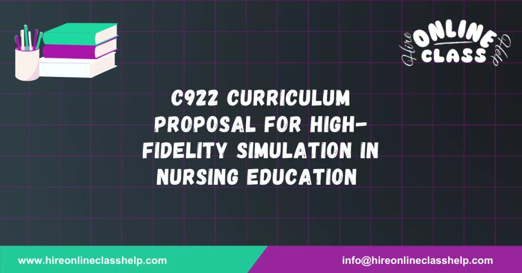 C922 Curriculum Proposal for High-Fidelity Simulation in Nursing Education