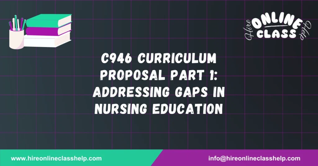 C946 Curriculum Proposal Part 1: Addressing Gaps in Nursing Education