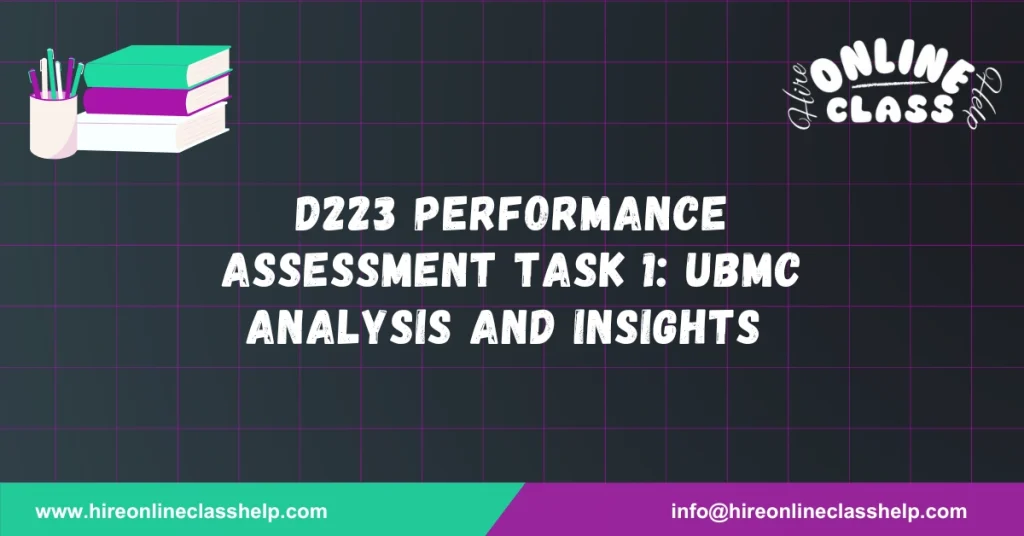 D223 Performance Assessment Task 1: UBMC Analysis and Insights