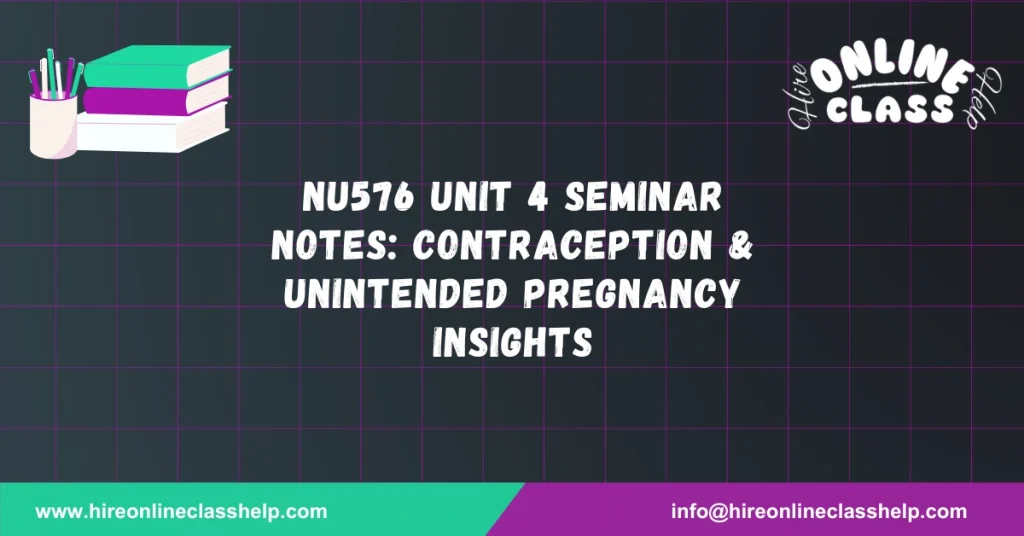 NU576 Unit 4 Seminar Notes: Contraception & Unintended Pregnancy Insights