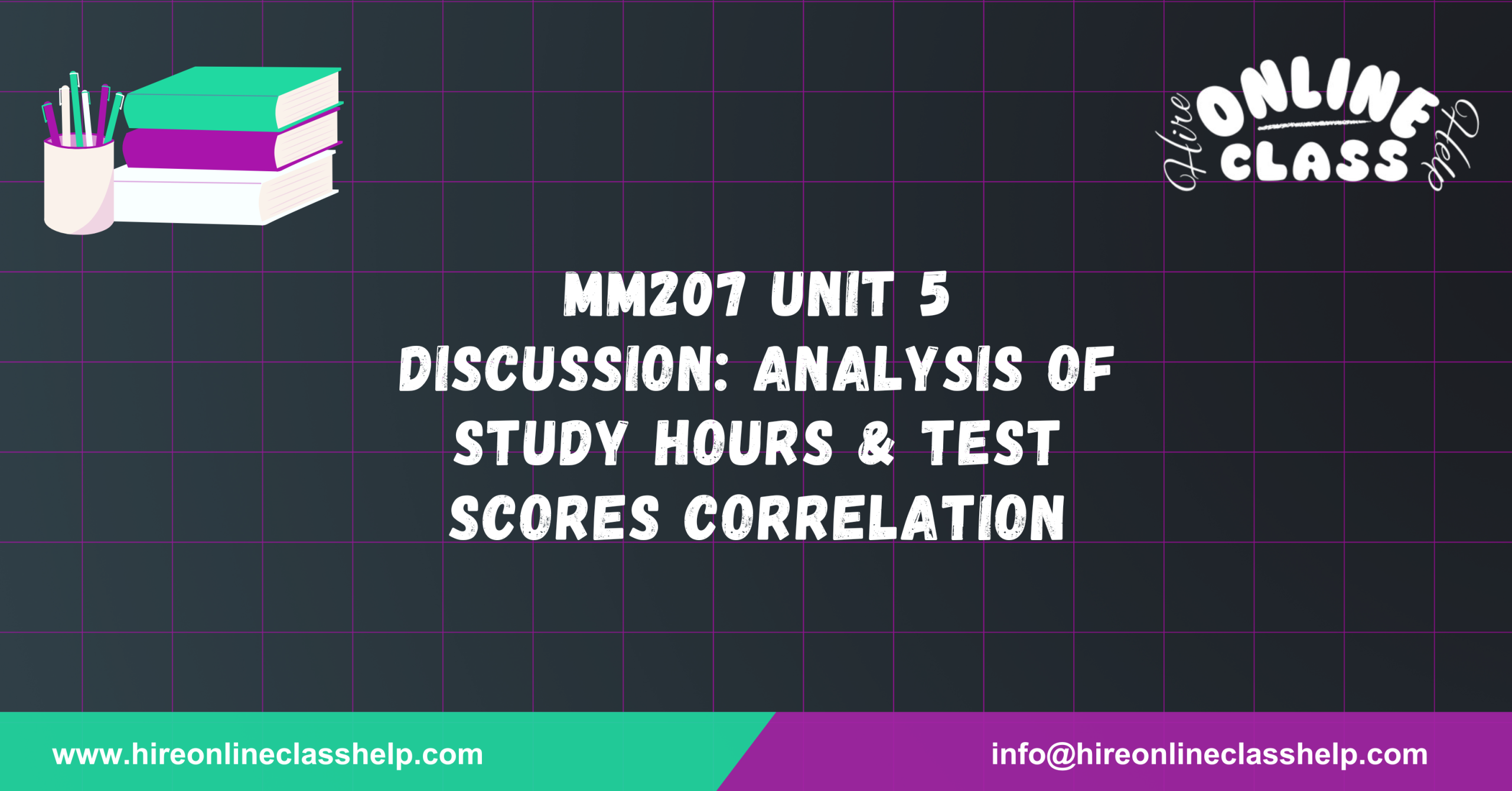 MM207 Unit 5 Discussion: Analysis of Study Hours & Test Scores Correlation