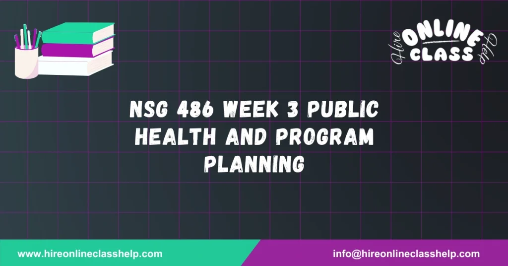 NSG 486 Week 3 Public Health and Program Planning